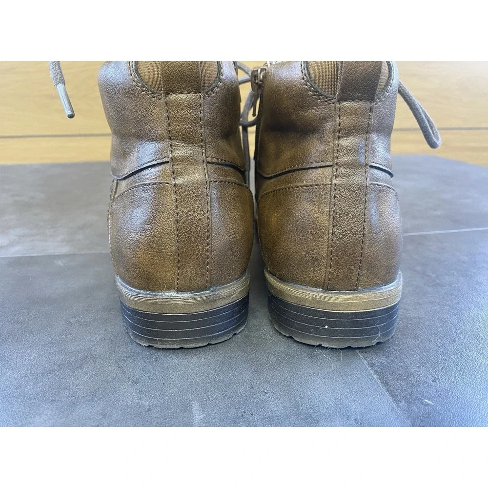 Restoration Men's Russell Distressed Brown Look Zip Boots Size 10-CLEAN